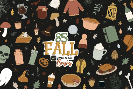 [designcuts] Procreate Fall Doodle Brushes (2024)