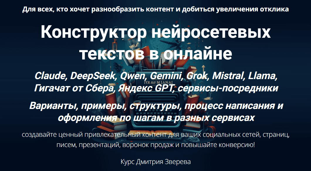 [Дмитрий Зверев] Конструктор нейросетевых текстов в онлайне (2025)