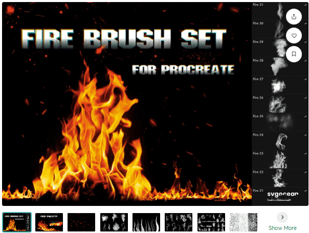 [creativemarket] Fire and Flame Procreate Brushes (2022)