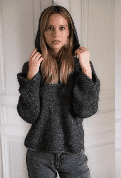 [Вяжи.ру, Элида Вирак] Пуловер-худи спицами сверху без швов Transsilvanien (2025)