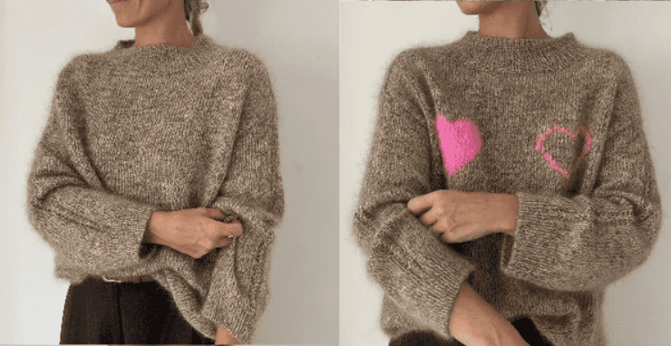 [Вяжи.ру, Cheryl Mokhtari] Элегантный свитер-оверсайз Rosmond, вязанный спицами сверху (2025)