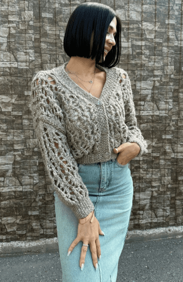 [Karinaknitting, Карина Альтман] Кардиган Богемный шик (2025)