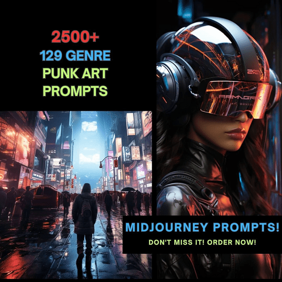 [Botbrush] 2500+ Midjourney Punk Prompts. Крутые панк-промпты для Миджорни (2024)