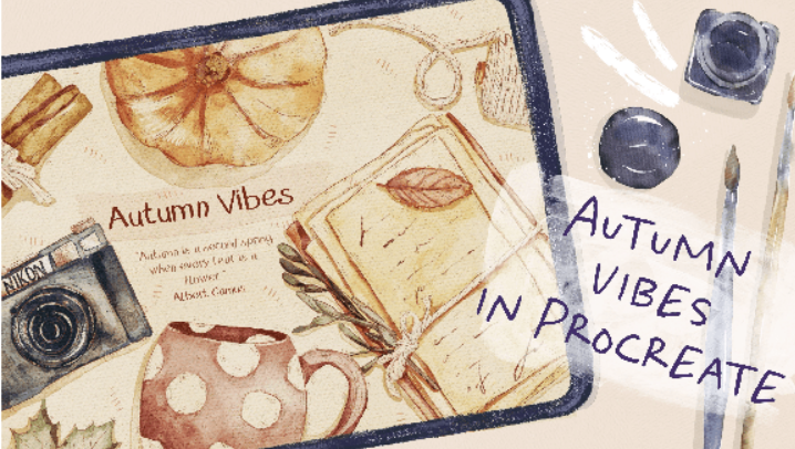 [skillshare] Уютная акварельная осень в Procreate — создание бесшовного узора и работа с композицией (2023)