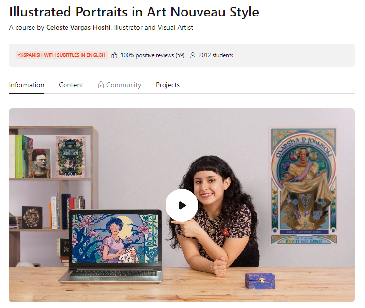 [Domestika] Портреты в стиле ар нуво (2023)