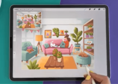 [skillshare] Рисование красочной сцены комнаты в Procreate: практическая перспектива и композиция (2023)