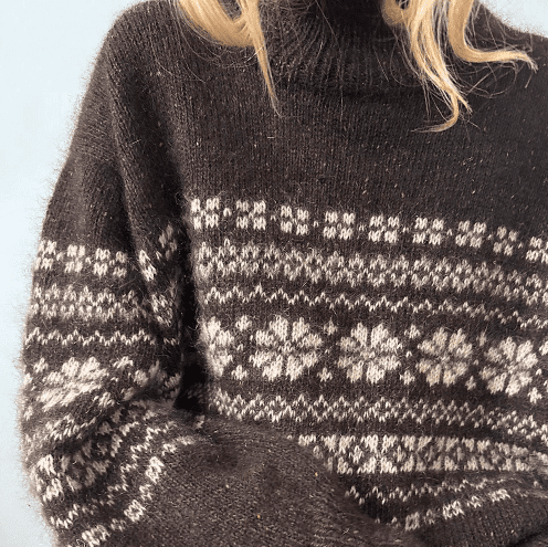 [Le Knit, Lene Holme Samsøe] Жаккардовый свитер оверсайз спицами сверху Harriet Sweater (2025)