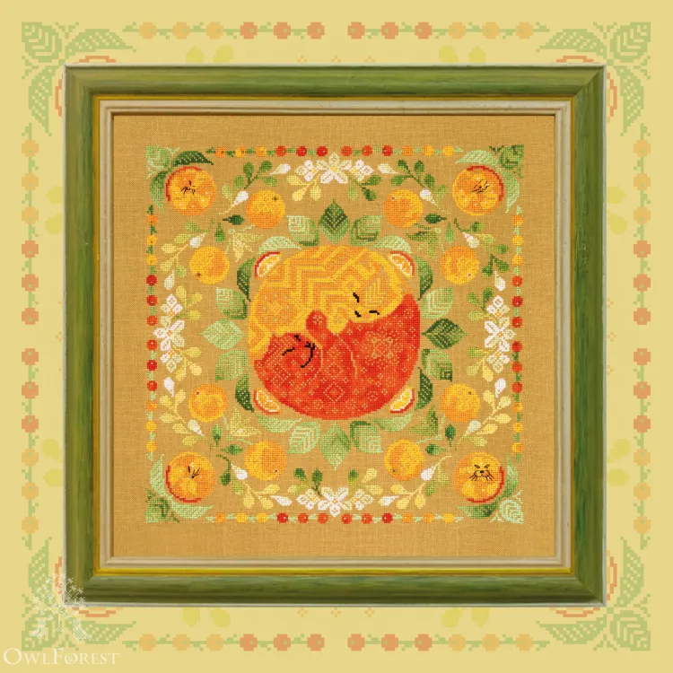 [Нина Полякова] Электронная схема "Мандариновые котики, Совиный лес" (2025)