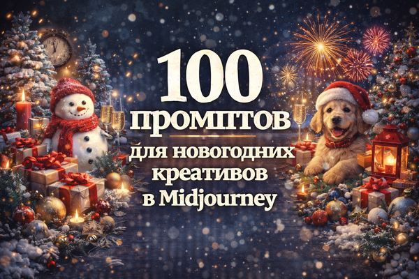 [Первый Цифровой] 100 промптов для новогодних креативов в Midjourney (2025)