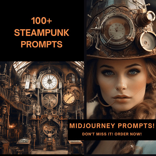 [Botbrush] 100+ Midjourney Steampunk Prompts. Трендовые стимпанк промпты для Миджорни (2024)