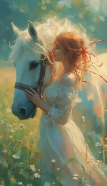 Девушка с лошадью [Виталий Антипин]