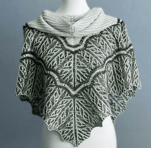 [Вяжи.ру] Шаль двухцветной бриошью Moss Agate (2024)