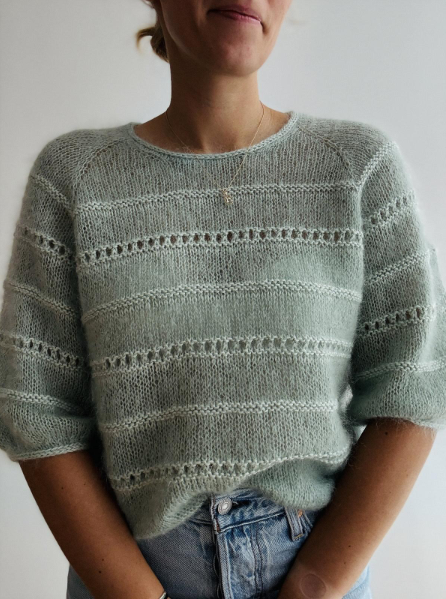 [Вязание] Блуза из мохера Roni Blouse вязаная спицами узором с ажуром и текстурой [Вяжи.ру]