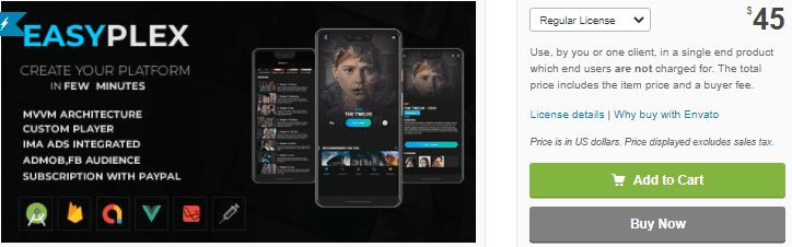 [Codecanyon] EasyPlex 1.0.0 - Movies - Live Streaming - TV Series, Anime (2020)