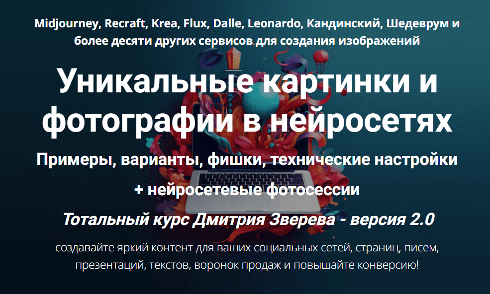 [Дмитрий Зверев] Тотальный курс по картинкам в нейросетях 2.0. Тариф Полная версия (2025)